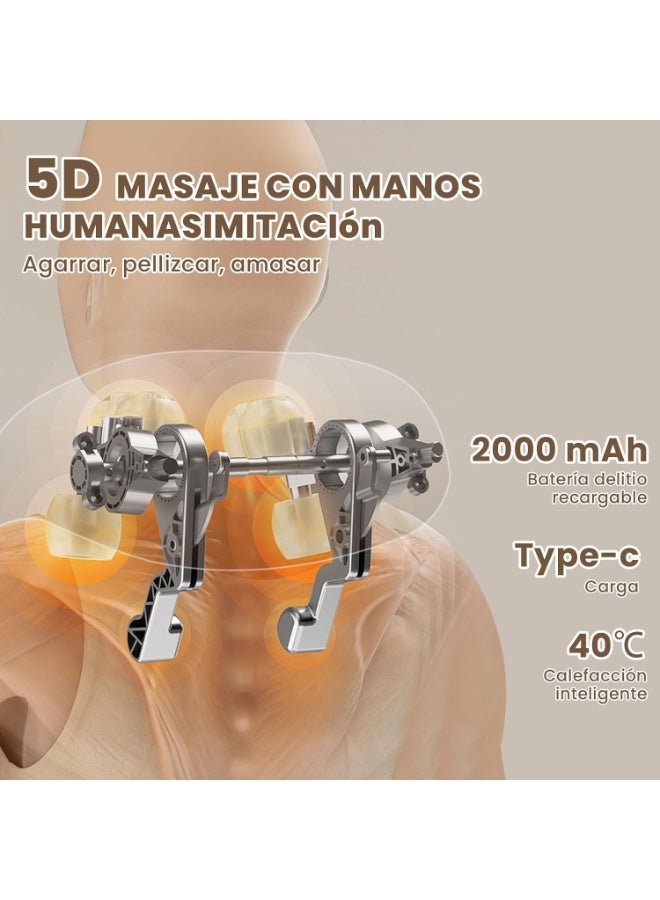 وسادة تدليك الرقبة والظهر | جهاز تدليك كهربائي 5D للكتف والرقبة | تخفيف ألم العضلات في البيت والمكتب - Image 3